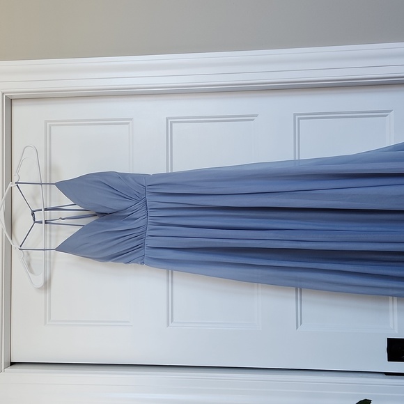 Azazie Dresses & Skirts - Azazie slate blue bridesmaid maxi dress size A0 chiffon